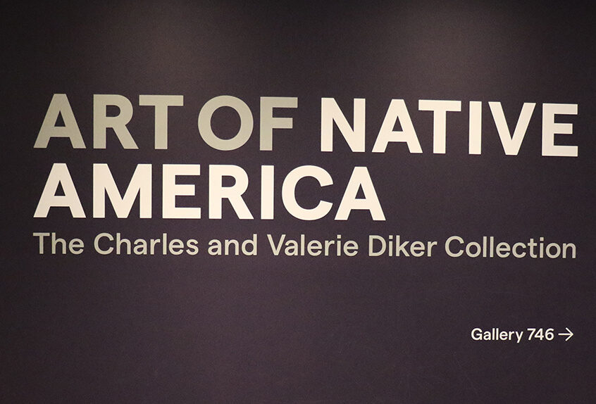 US AP History at MET for Art of Native American exhibit sign