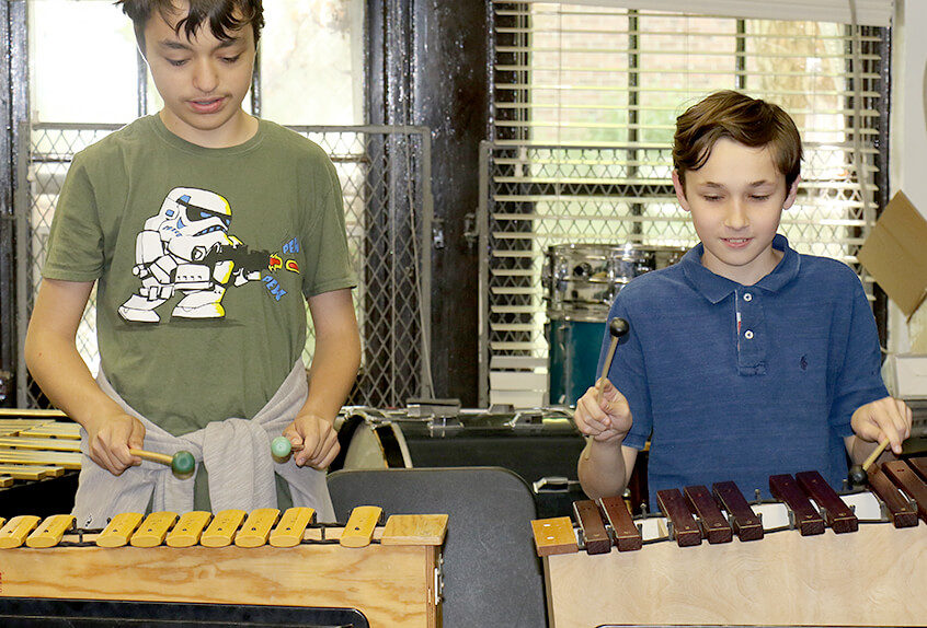 Middle School Harlem Renaissance music boys with xylophones