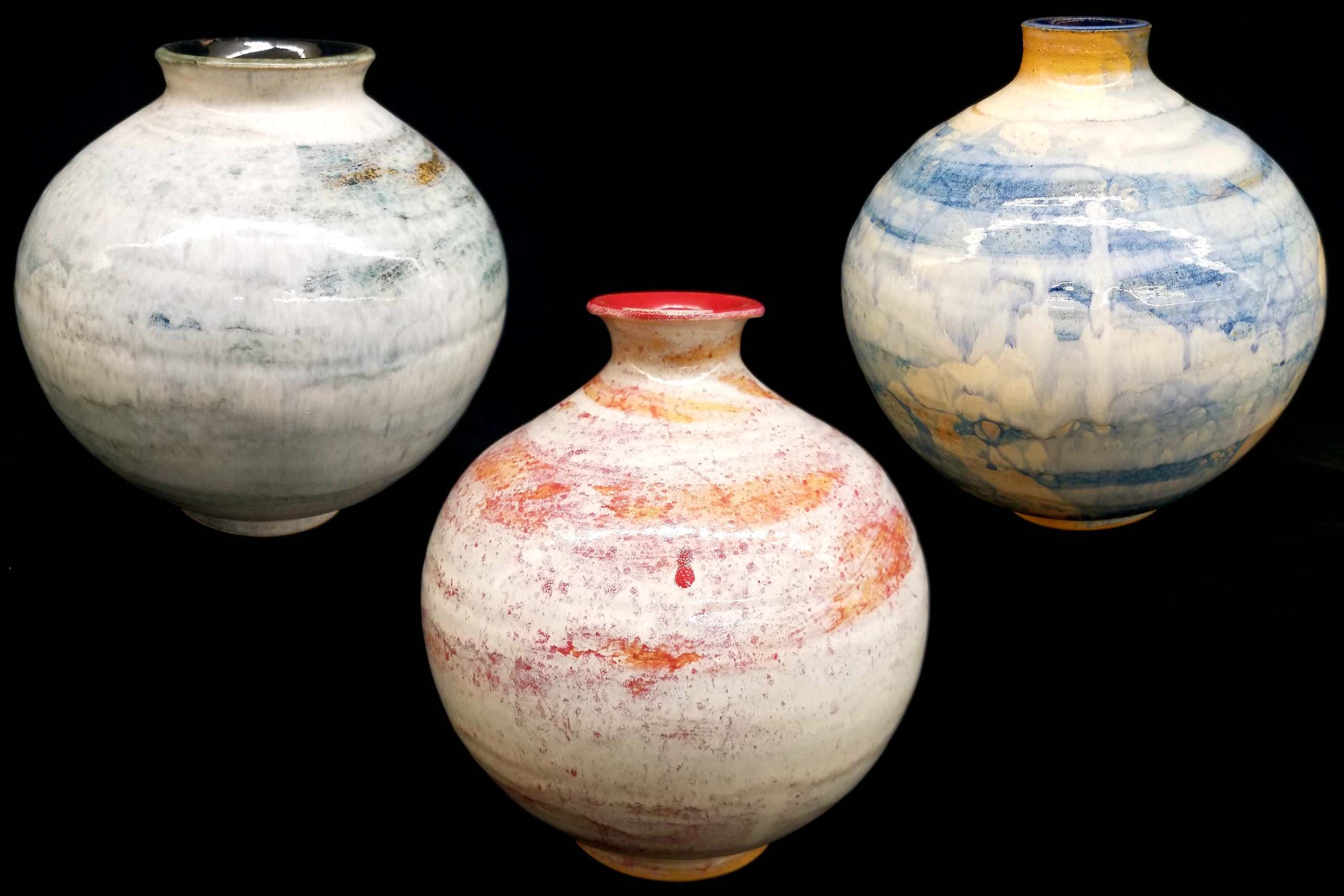 Caleb Kim Wheel Thrown Vases Trio