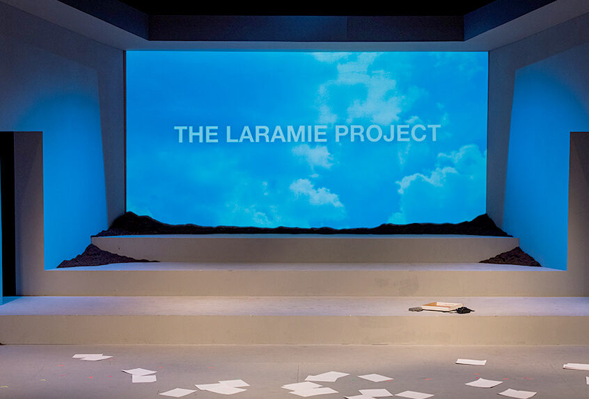 Stark theatrical set for the Laramie Project