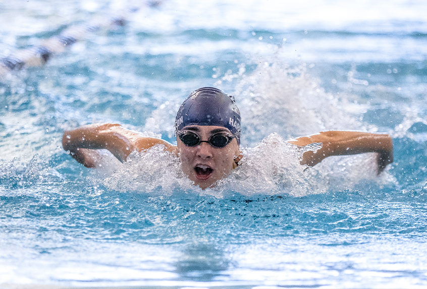 Girl swimmer in the pool