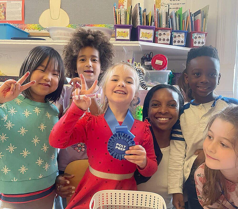 Lower School students with Kimberly Davis Rivizzigno