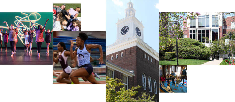 a mosaic of different images of Poly Prep's campuses