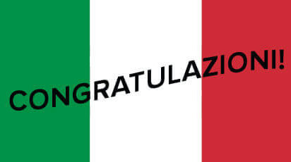 Italian flag congratulations