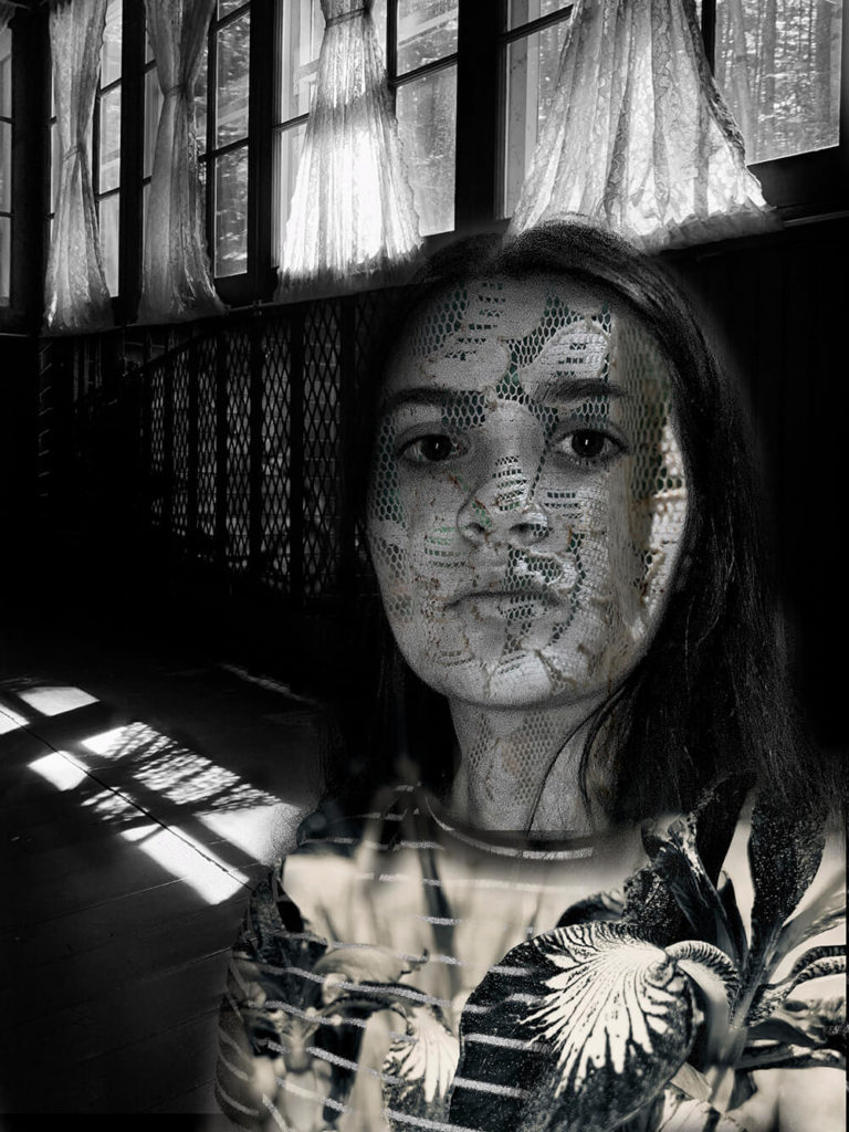 Martine Fiore black and white self portrait