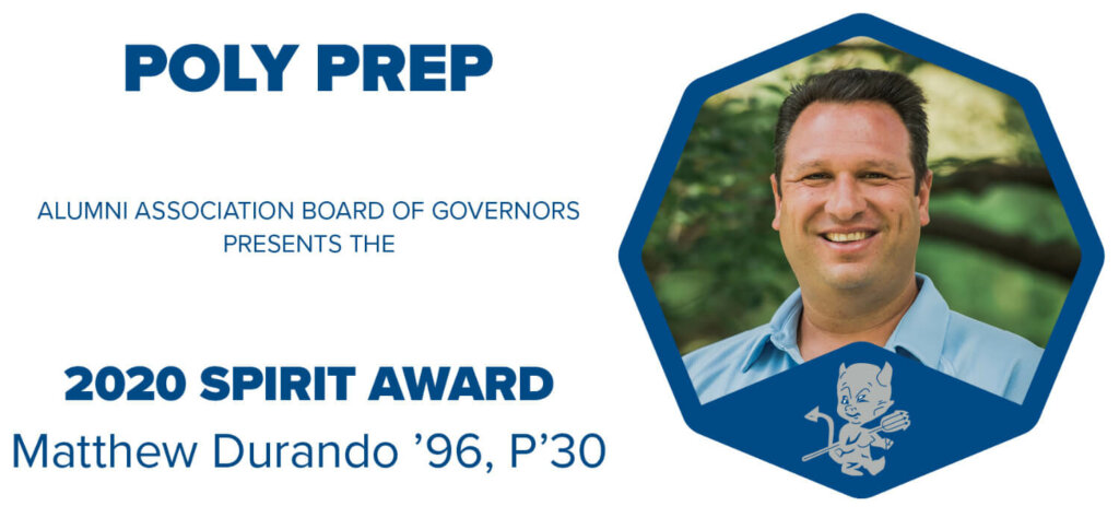 Matt Durando '96, P'30 Spirit Award winner