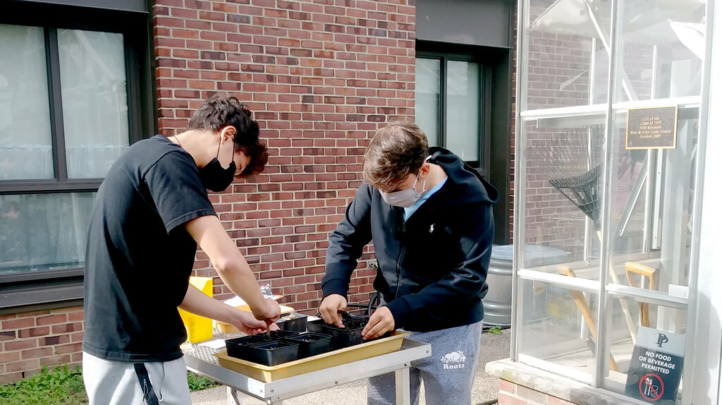 Upper School science Urban Food Systems outdoor lab