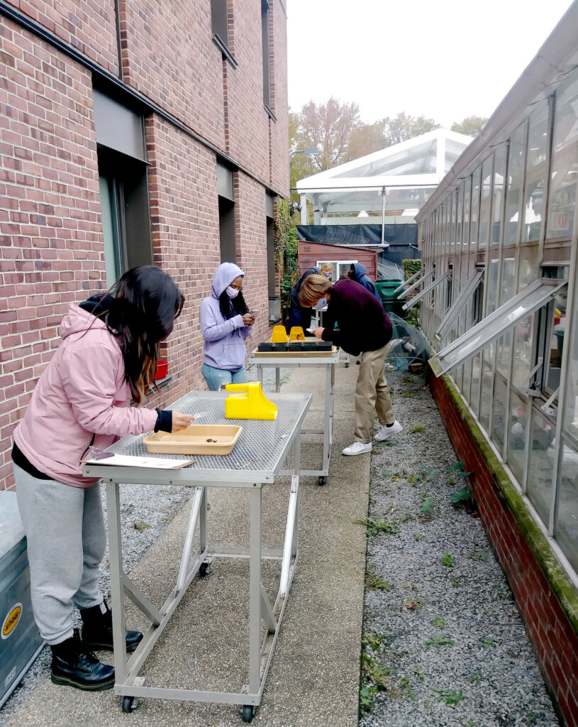 Upper School science Urban Food Systems outdoor lab