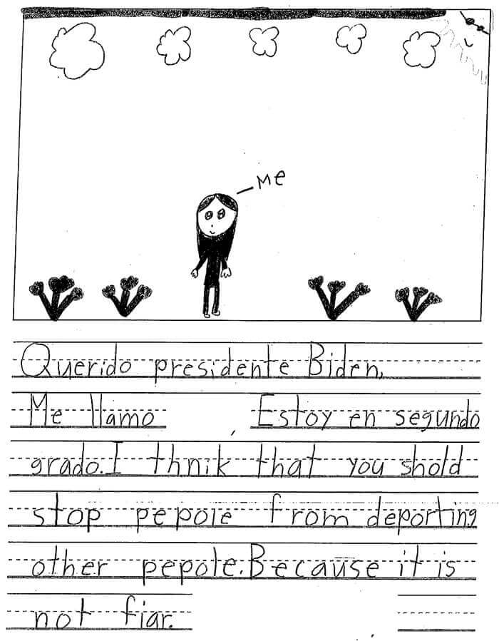 Grade 2 letter to Biden