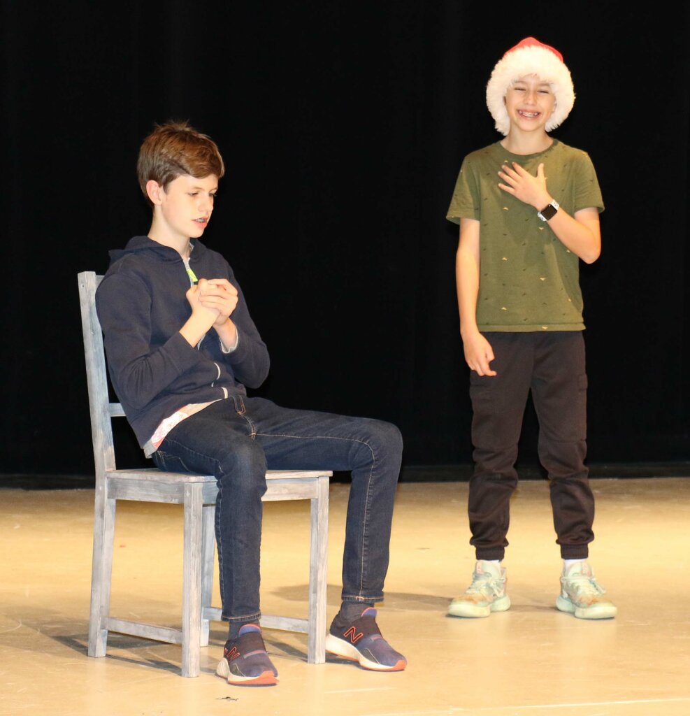 Grades 7&8 play A Christmas Carol, Louis G. Julian M.