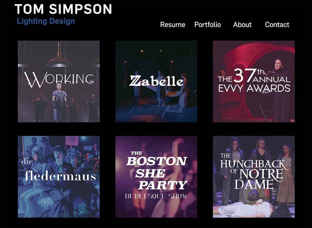 Tom Simpson website screenshot