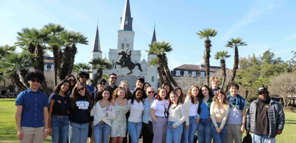 Poly Prep Advanced Concert Choir in front of Jackson Square, New Orleans 2023