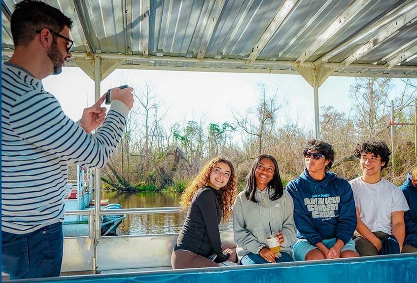 Advanced Concert Choir during swamp tour