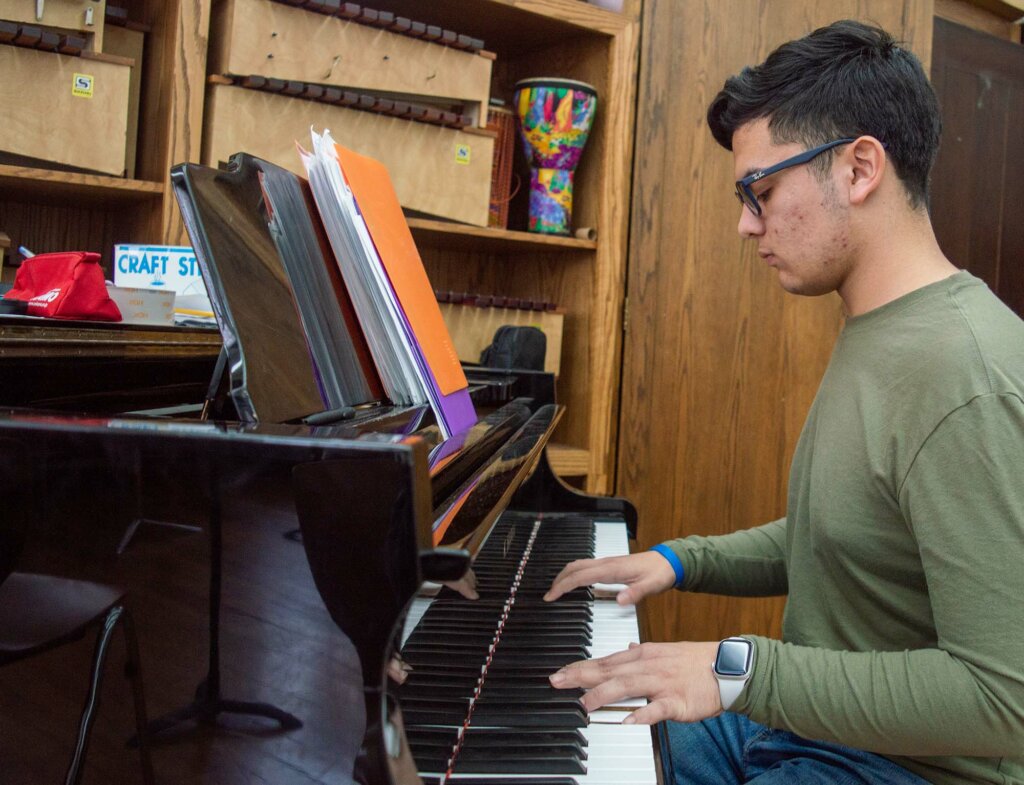 Felipe Santiago ‘26 at piano