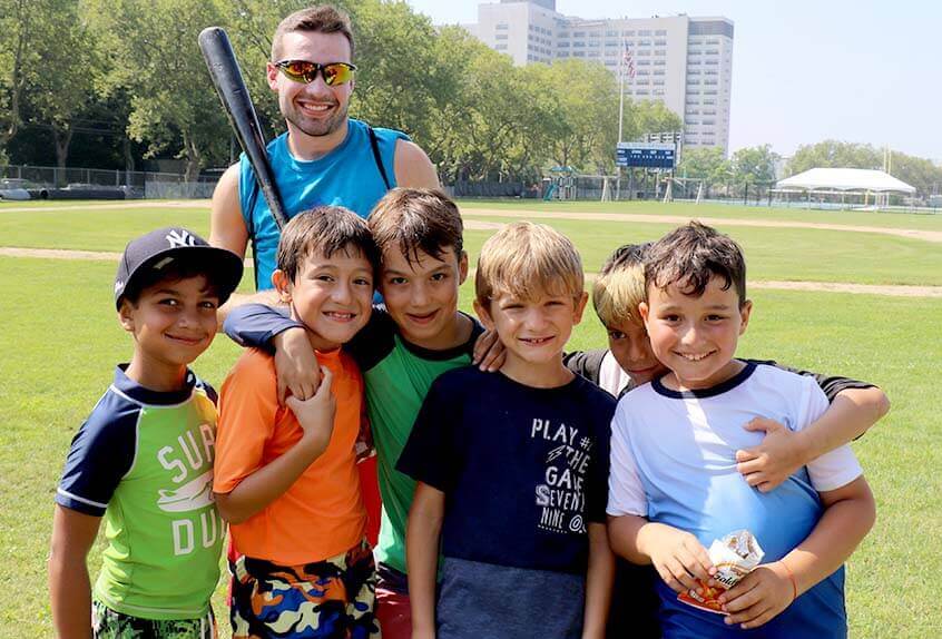 Baseball campers at Poly Summer day camp