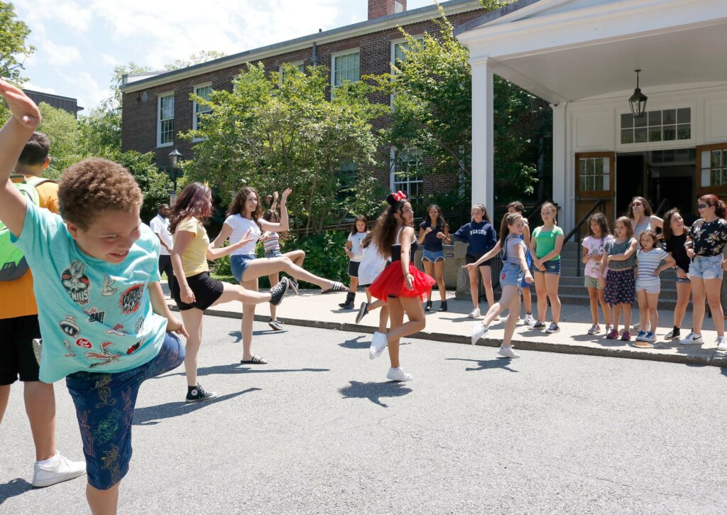Dance party in the Oval at Poly Summer day camp