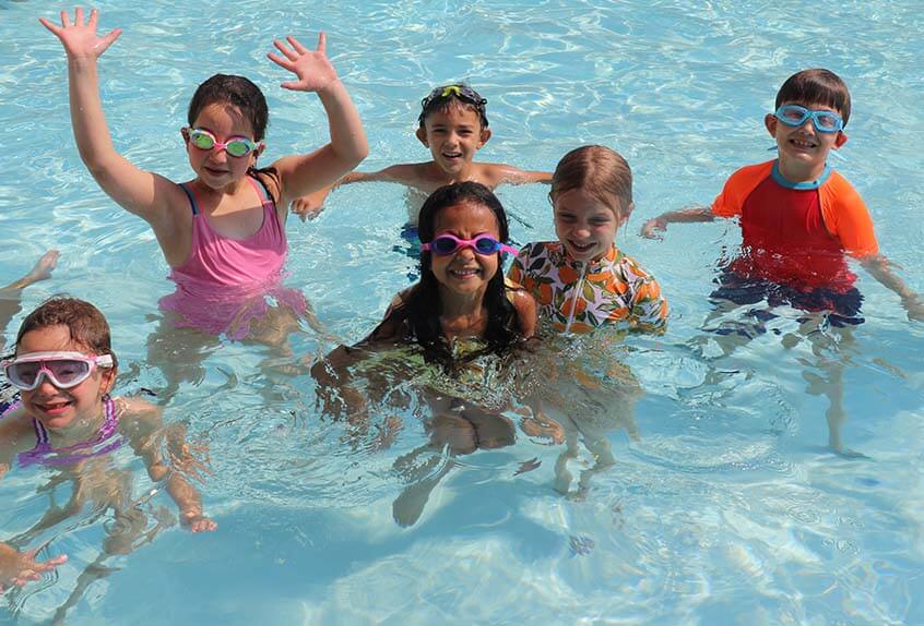 Kids in pool at Poly Summer camp