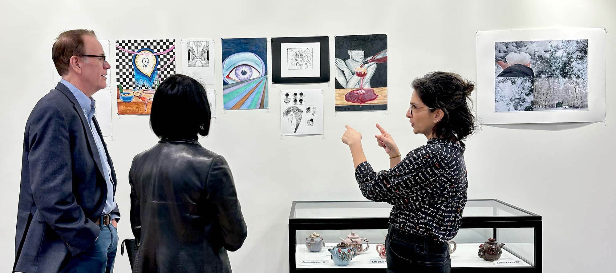 Representatives from Savannah College of Art and Design (SCAD) visit Poly, shown with Laura Coppola.