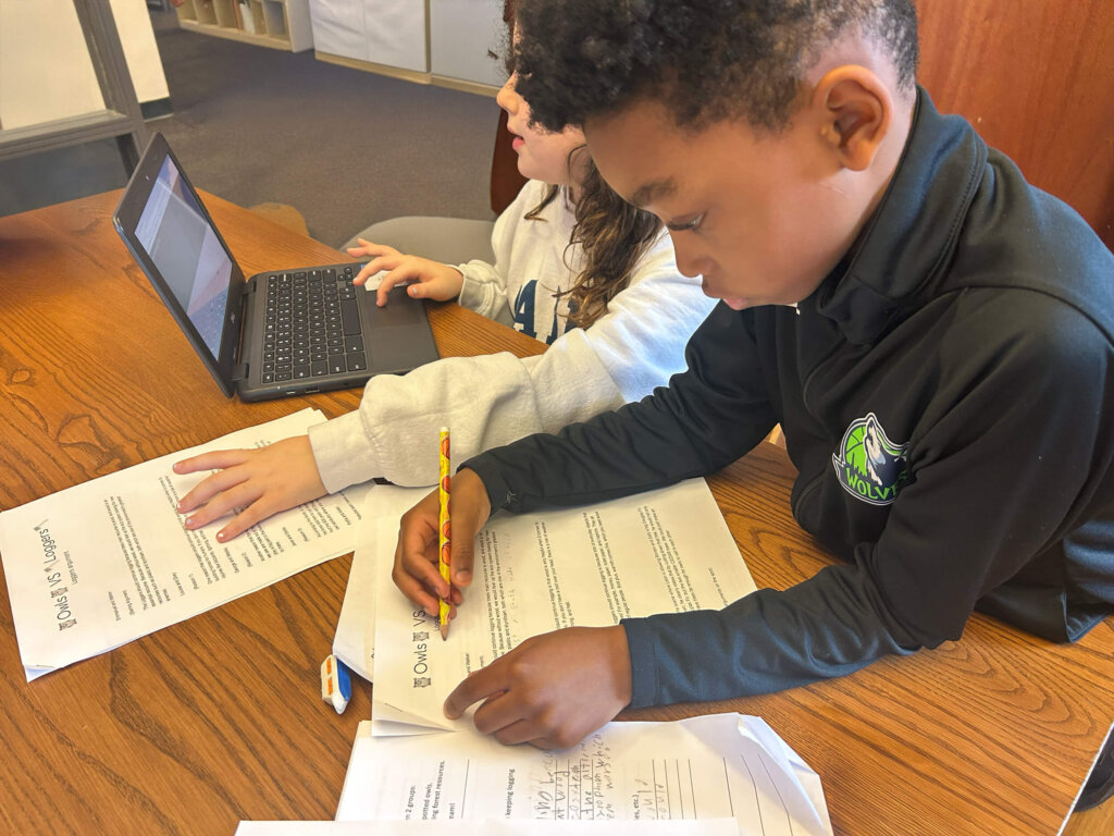 Grade 3 debate student close-up