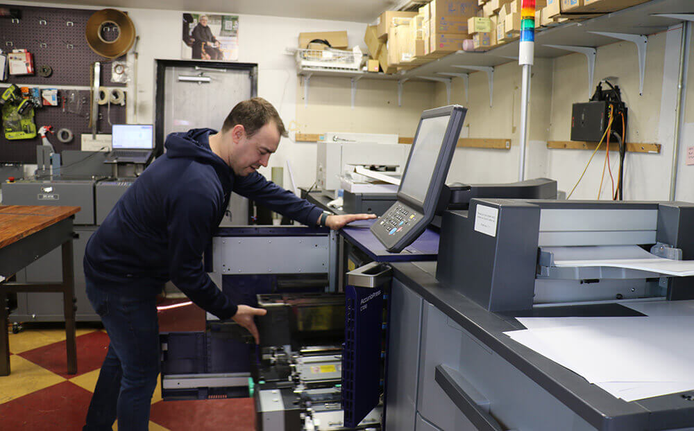 Jon Kalb at work at his Park Slope Copy