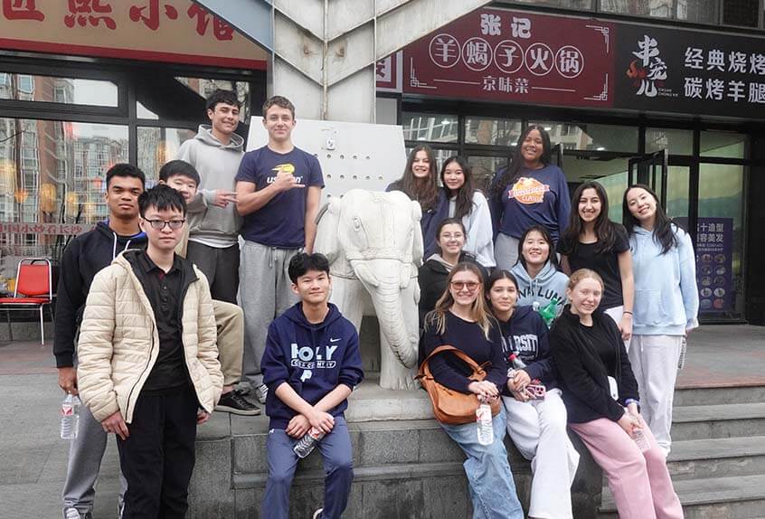 Poly students on their first day in Beijing, China.