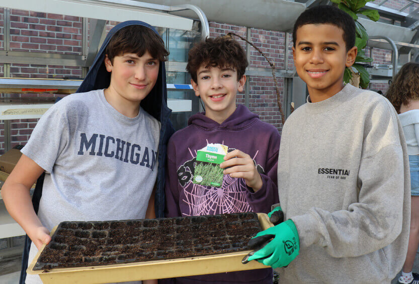 Middle School Urban Farming students