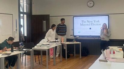 Students present at History Talk