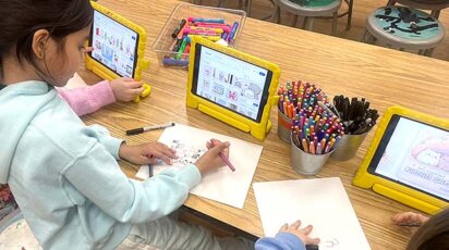 Poly Lower School art student