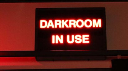 Photography dark room in use sign